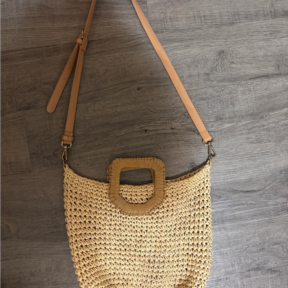 Tan Woven Shoulder Bag